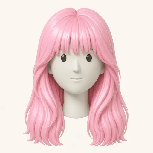Illustration of the Birkin Bangs women’s hairstyle