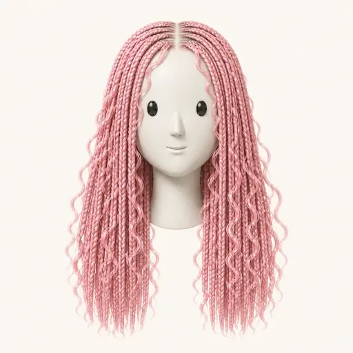 Illustration of the Boho Box Braids women’s hairstyle