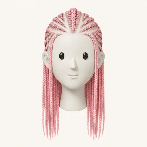 Illustration of the Fulani Braids women’s hairstyle