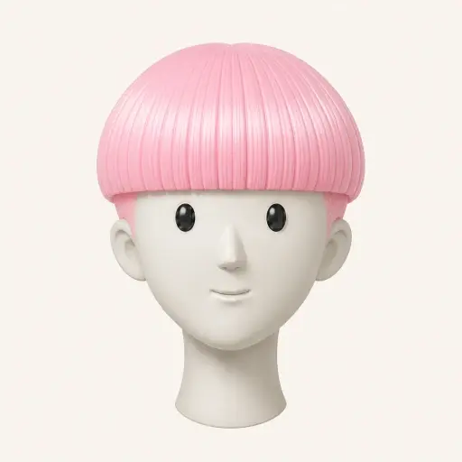 Illustration of the Graphic Bowl Cut women’s hairstyle