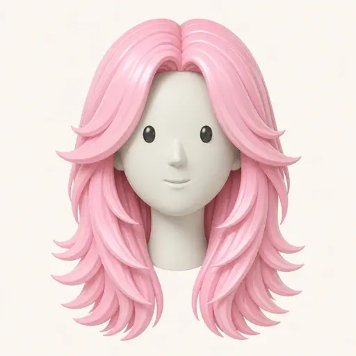 Illustration of the Long Feathered Layers women’s hairstyle