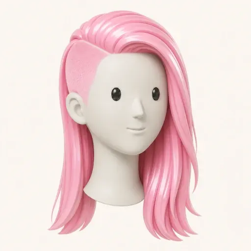 Illustration of the Side-Shaved Long Hair women’s hairstyle
