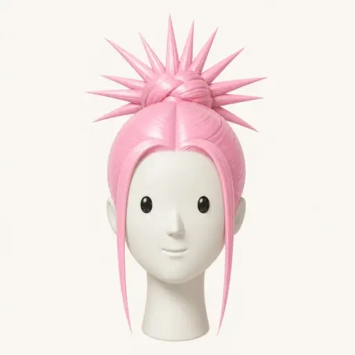 Illustration of the Y2K Spiky Bun women’s hairstyle